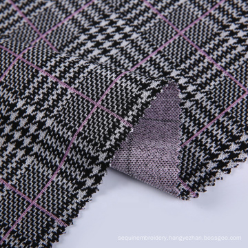 Winter textile materials square pattern jacket plain weave polyester fabric